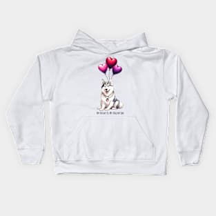 My Husky Is My Valentine Kids Hoodie